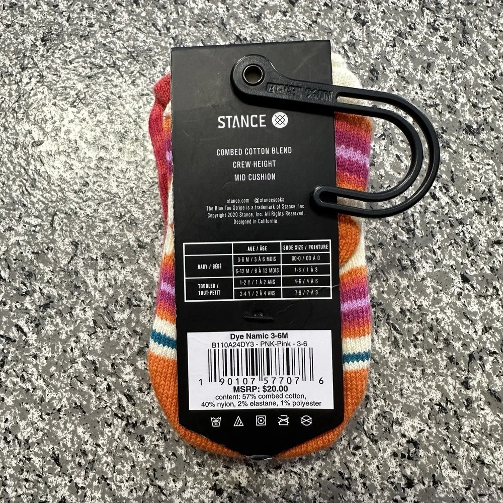 Stance Baby Crew Socks Size 3-6M 3 Pairs Casual Mid Cushion